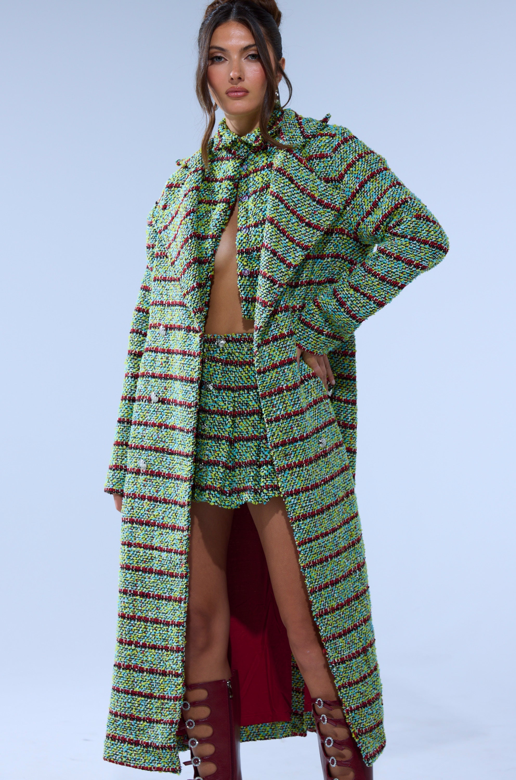 IT'S GIVING LUCK TWEED TRENCH