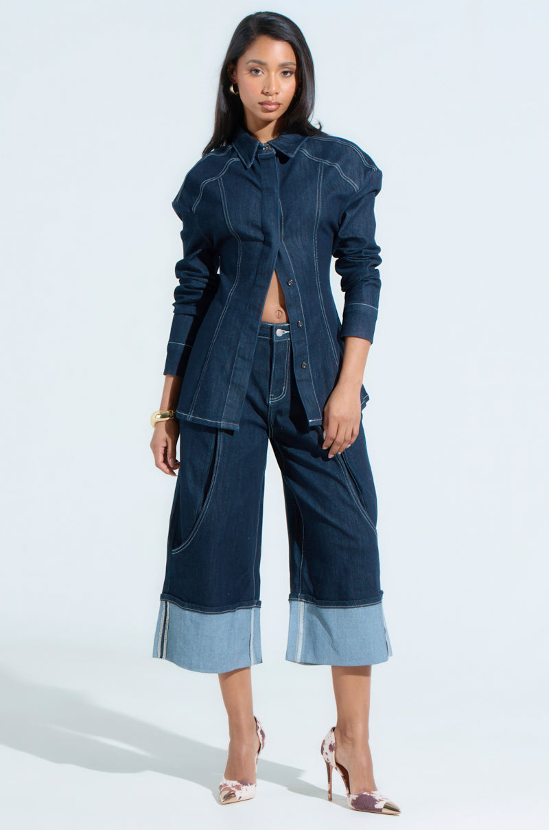 COME WITH ME BUTTON DOWN TOP
