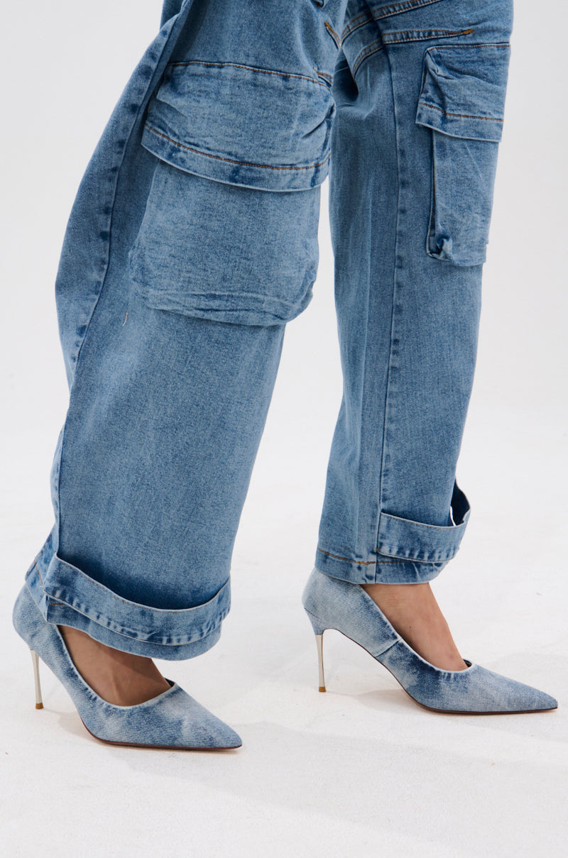 AZALEA WANG KEATON DENIM STILETTO PUMP
