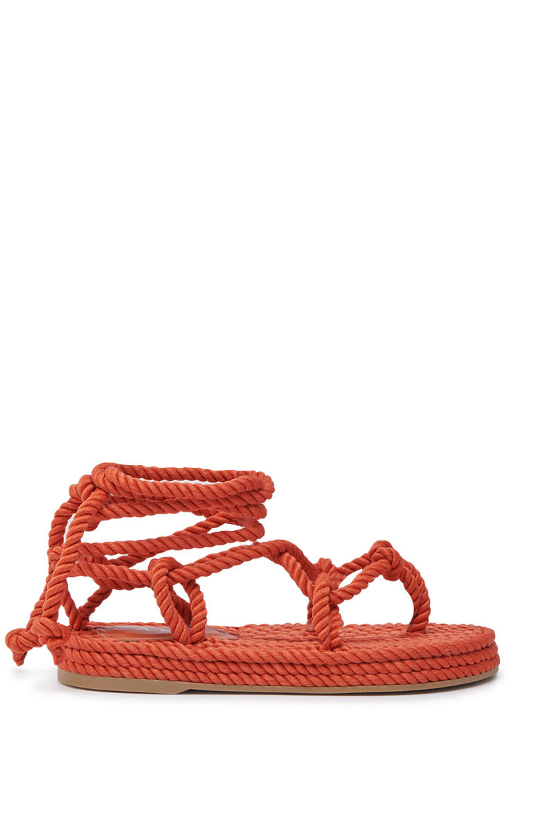 AKIRA KEONA ORANGE ROPE FLAT SANDAL