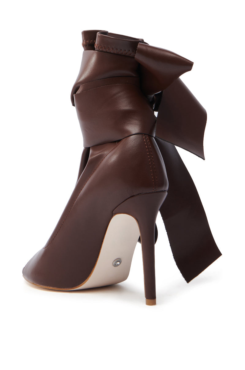 AZALEA WANG KLARICE BROWN OPEN TOE BOOTIE