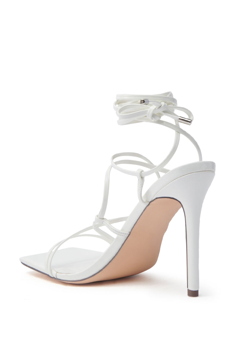 AZALEA WANG LAURA WHITE STILETTO SANDAL