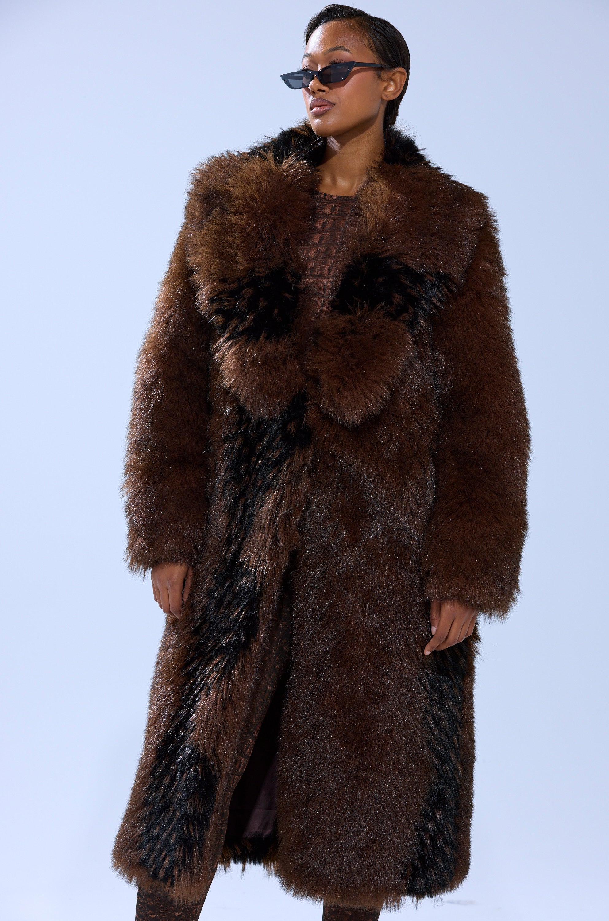 TELLURIDE FAUX FUR IN BROWN