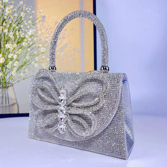 Diamond-Encrusted Rhinestone Butterfly Banquet Bag – Evening Party Clutch, Wholesale