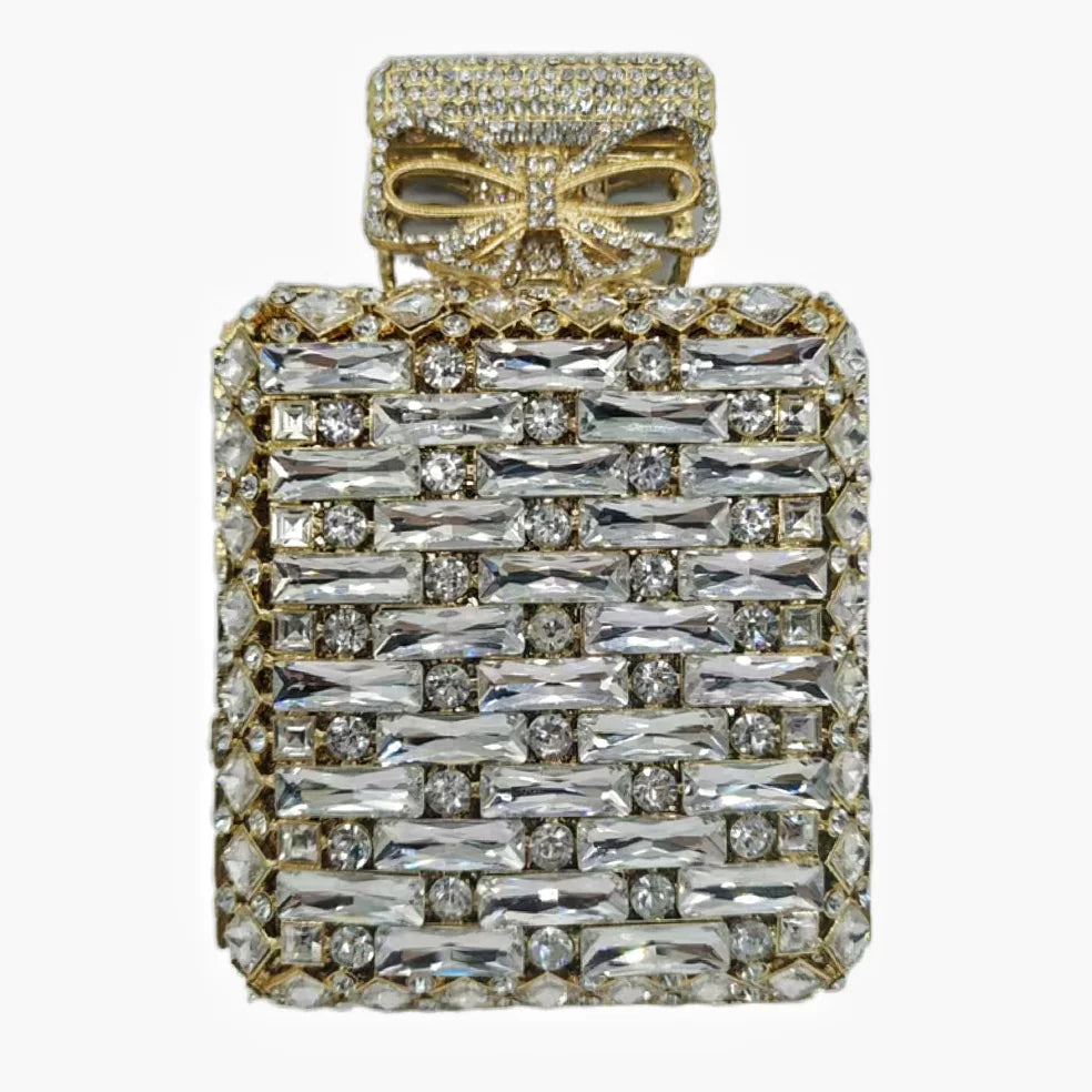Diamond Bottled Perfume Handbag – European and American Crystal Evening Bag for Women