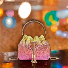 New Shiny Rhinestone Bucket Bag – Fashionable High-End Sequin Handheld, Shoulder, and Crossbody Bag