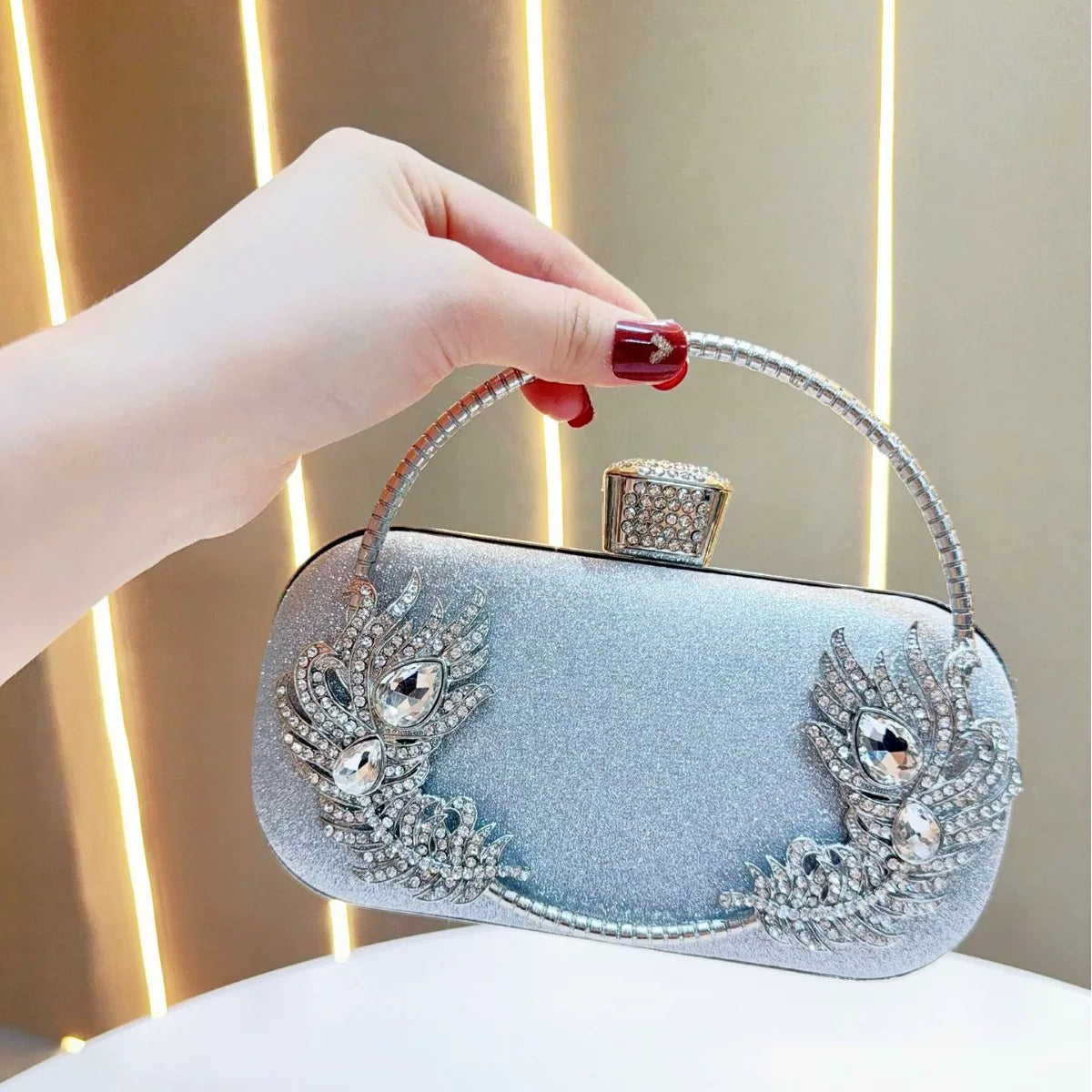 Rhinestone Evening Clutch for Women – Formal Banquet & Wedding Handbag
