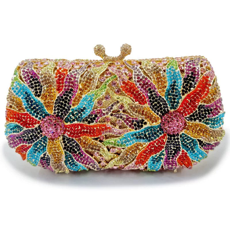Luxury Large Flower Evening Handbag for Women – Elegant Formal Event Clutch Bag