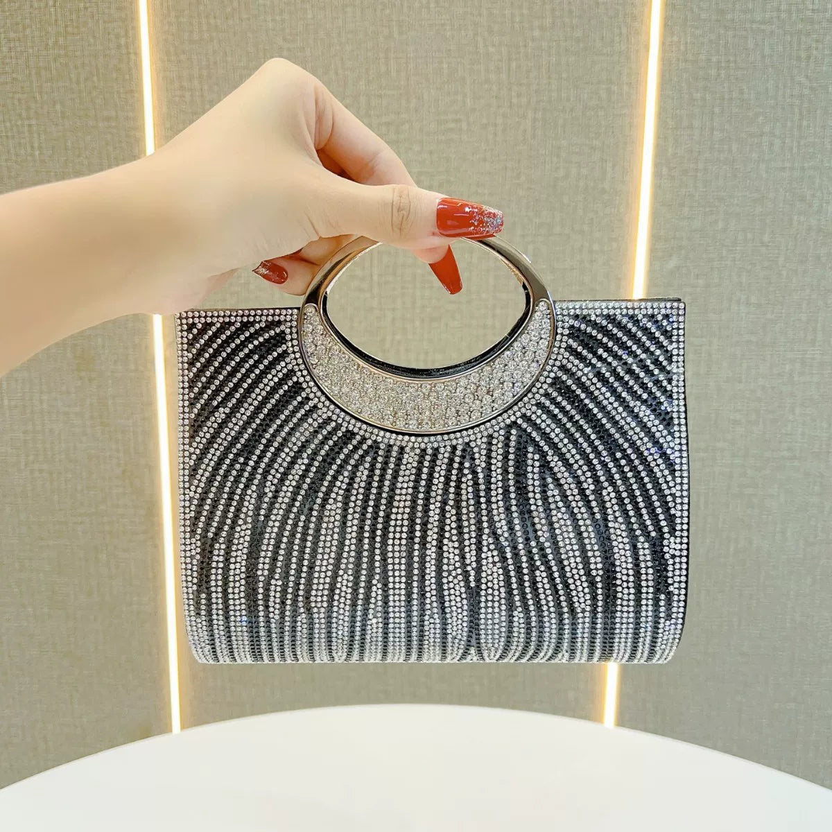Fashion Evening Bag – Shiny Rhinestone Wedding Bridesmaid and Banquet Crossbody Bag