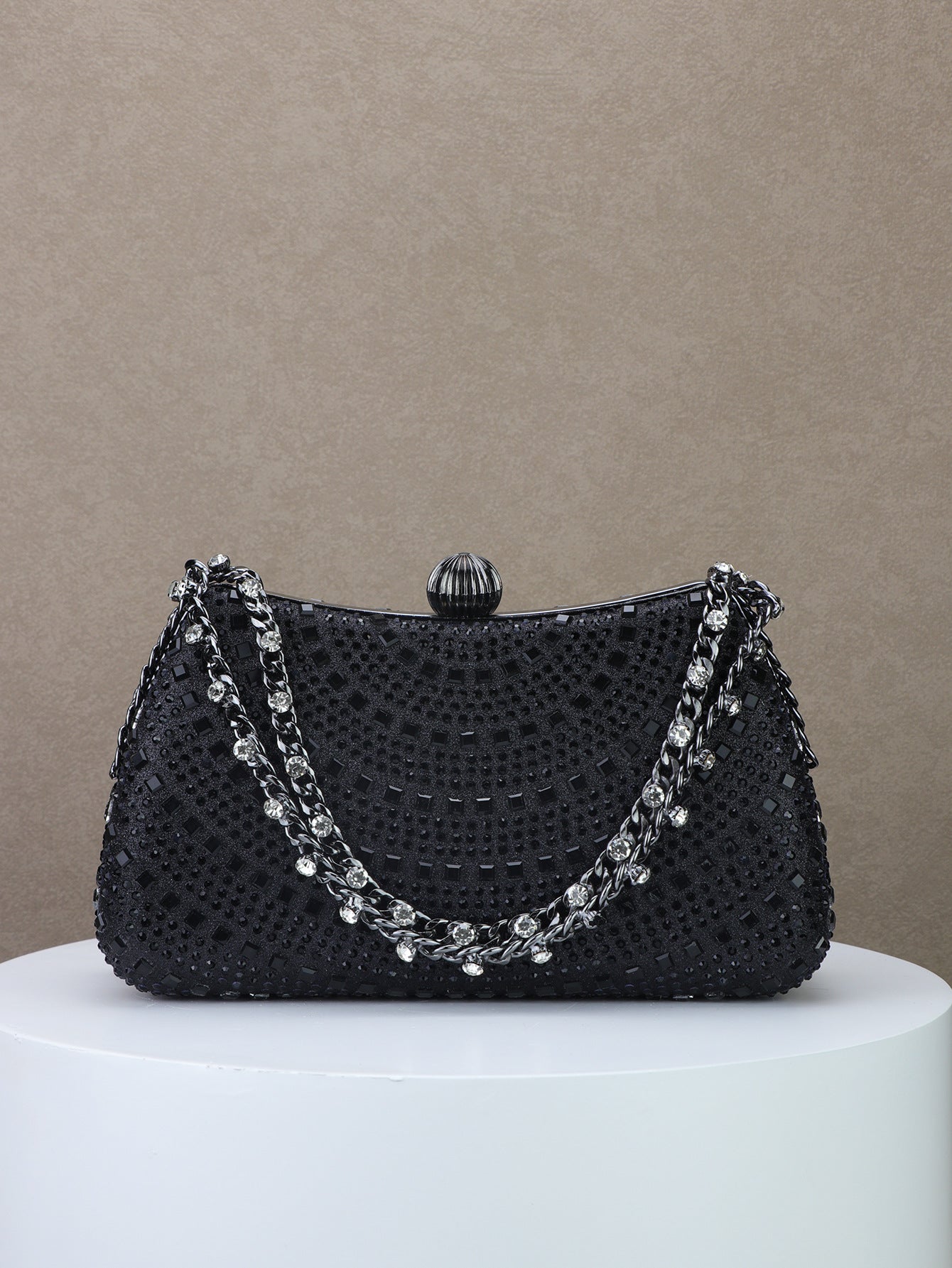 Sparkling Diamond Bridal Clutch Bag for Dinner and Banquet with Portable Design