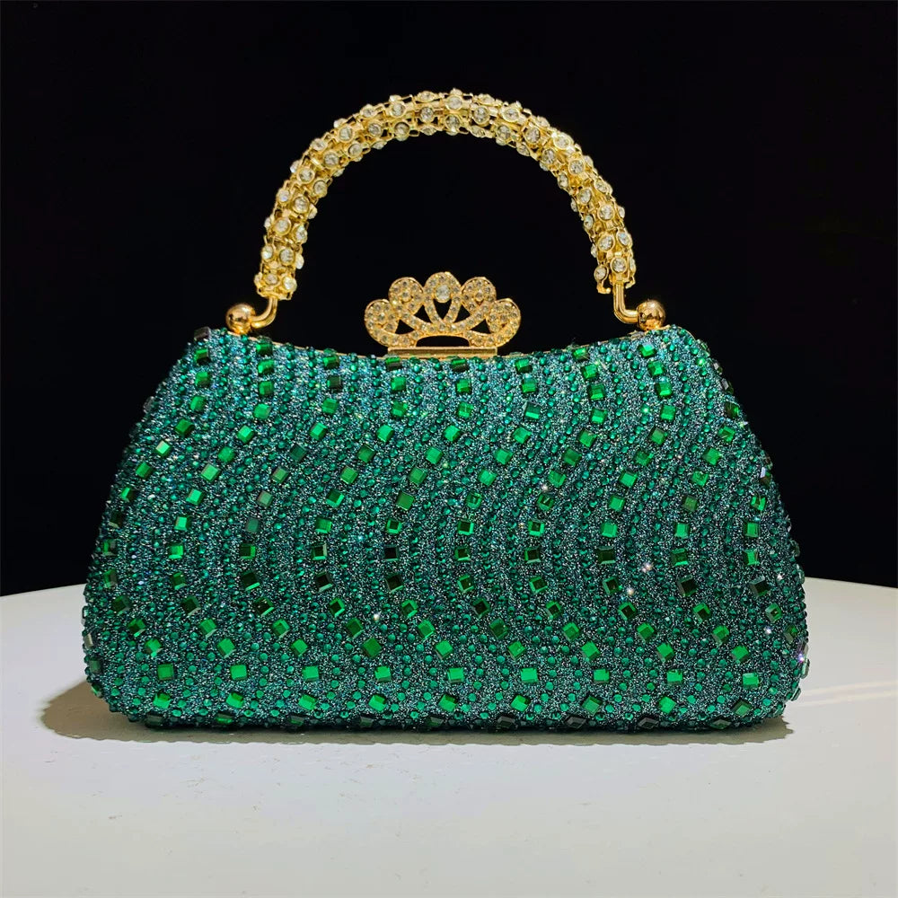 Rhinestone Evening Clutch for Women – Formal Wedding & Party Handbag