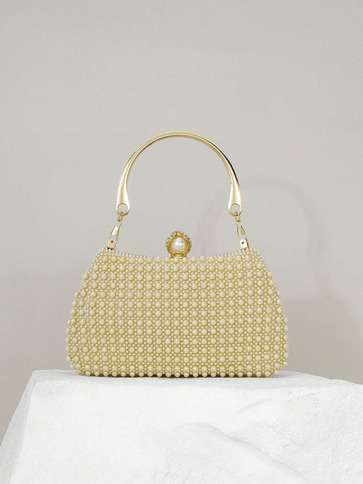 Elegant Pearl Evening Bag with Crossbody Strap for Dinner and Formal Events
