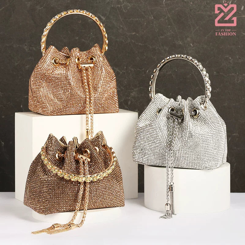 New High-End Diamond Clutch Bag for Women – Chain Evening Banquet Dinner Bag