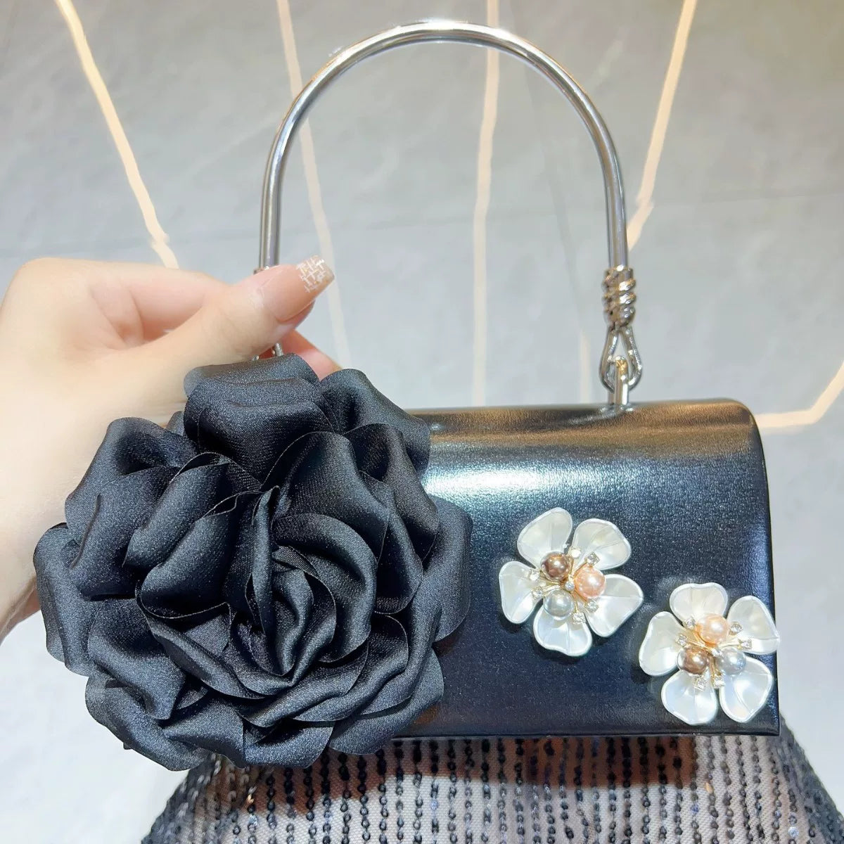 New Cross-Border Floral Shoulder Bag for Women – Elegant Wedding and Party Evening Bag