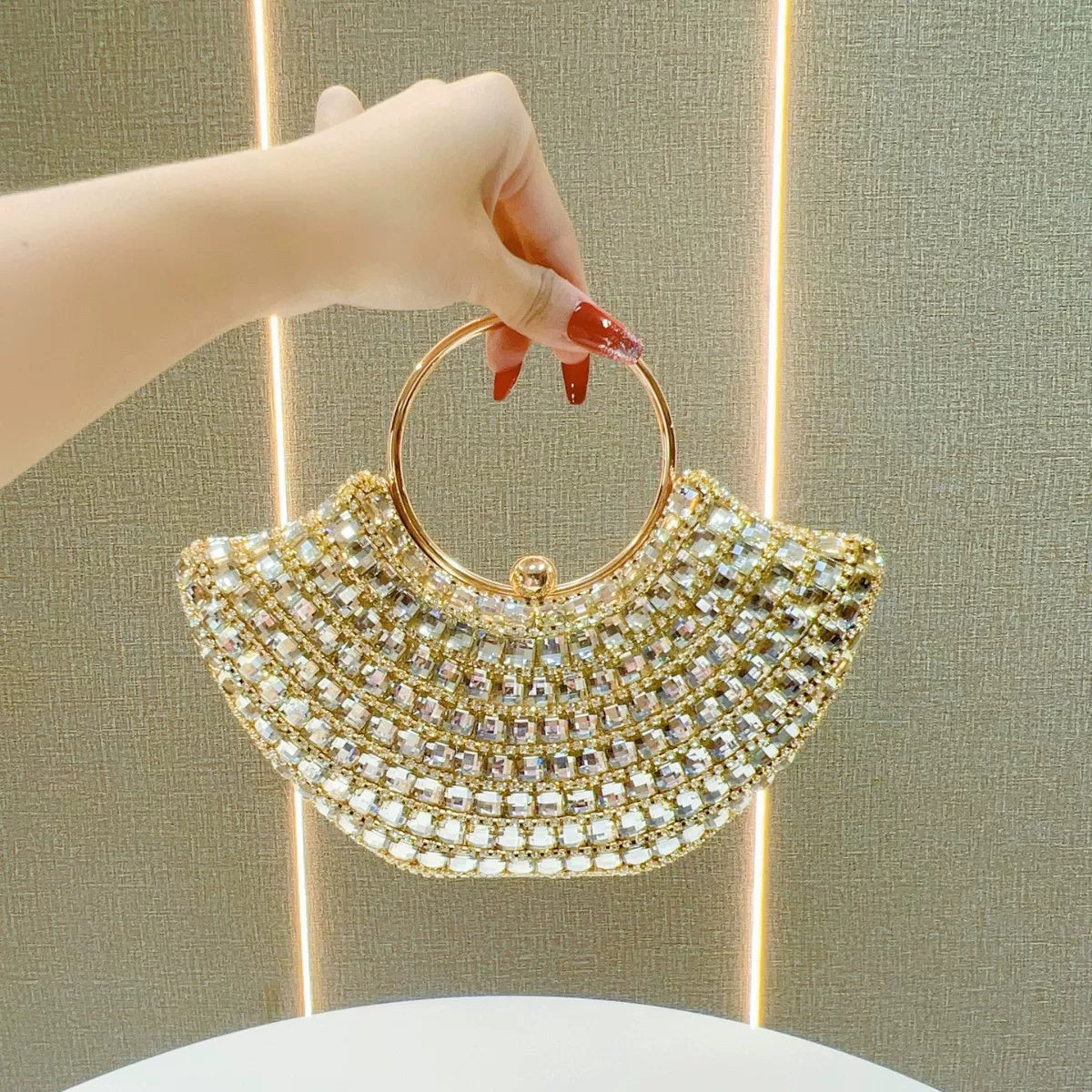 Rhinestone Evening Shoulder Bag for Women – Small Crossbody Handbag for Formal Events
