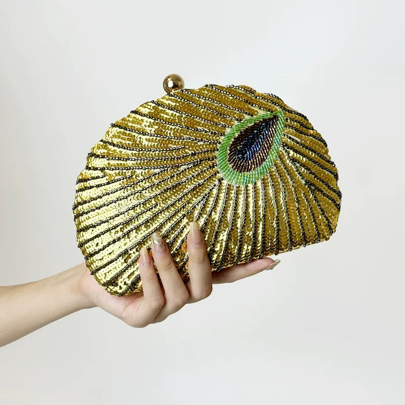 Beaded Embroidered Evening Clutch Bag – Vintage Style Handheld Formal Handbag