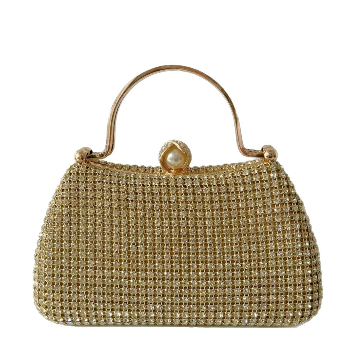Diamond-Encrusted Small Square Evening Bag – Rhinestone Bridal Handbag with Chain for Women