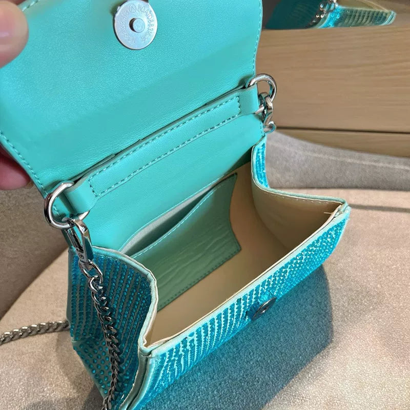 Rhinestone Bow Evening Bag for Women – Chain Strap Shoulder & Crossbody Handbag