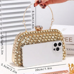 Diamond-Encrusted Evening Clutch Bag for Banquet and Formal Events