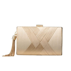European and American Style Woven Evening Clutch Bag with Versatile Shoulder Strap