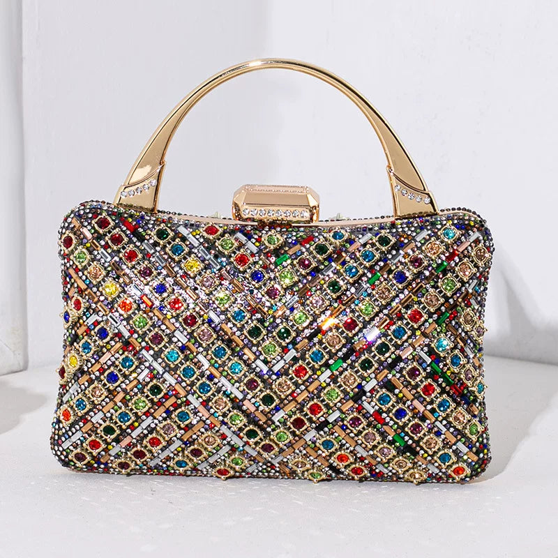 Vintage Style Rhinestone Evening Clutch for Women – Formal Banquet Handbag