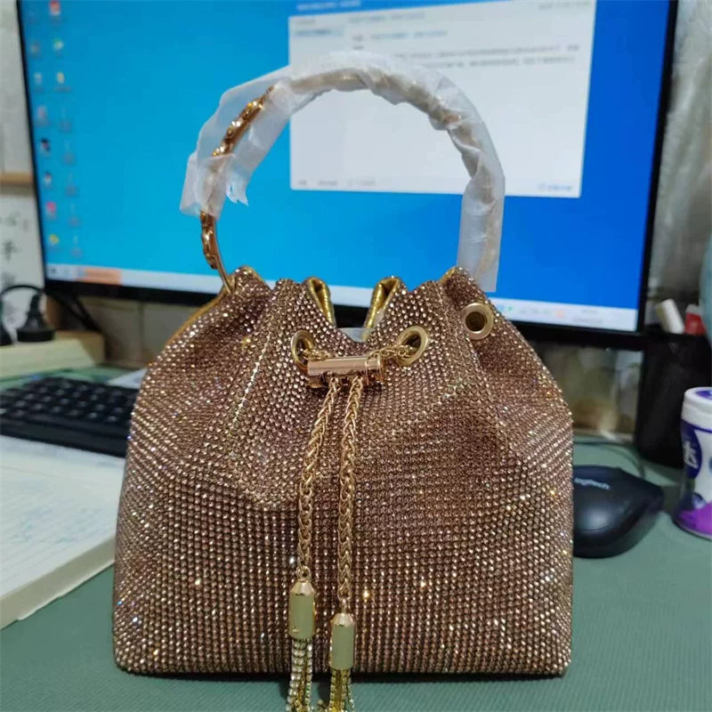 New High-End Diamond Clutch Bag for Women – Chain Evening Banquet Dinner Bag