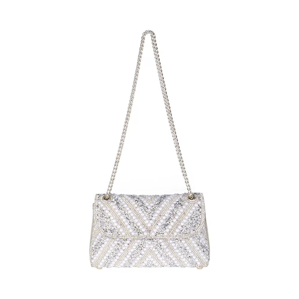 Diamond and Pearl Banquet Bag – Cheongsam Underarm Handbag, One Shoulder, Crossbody Dinner Bag for Women