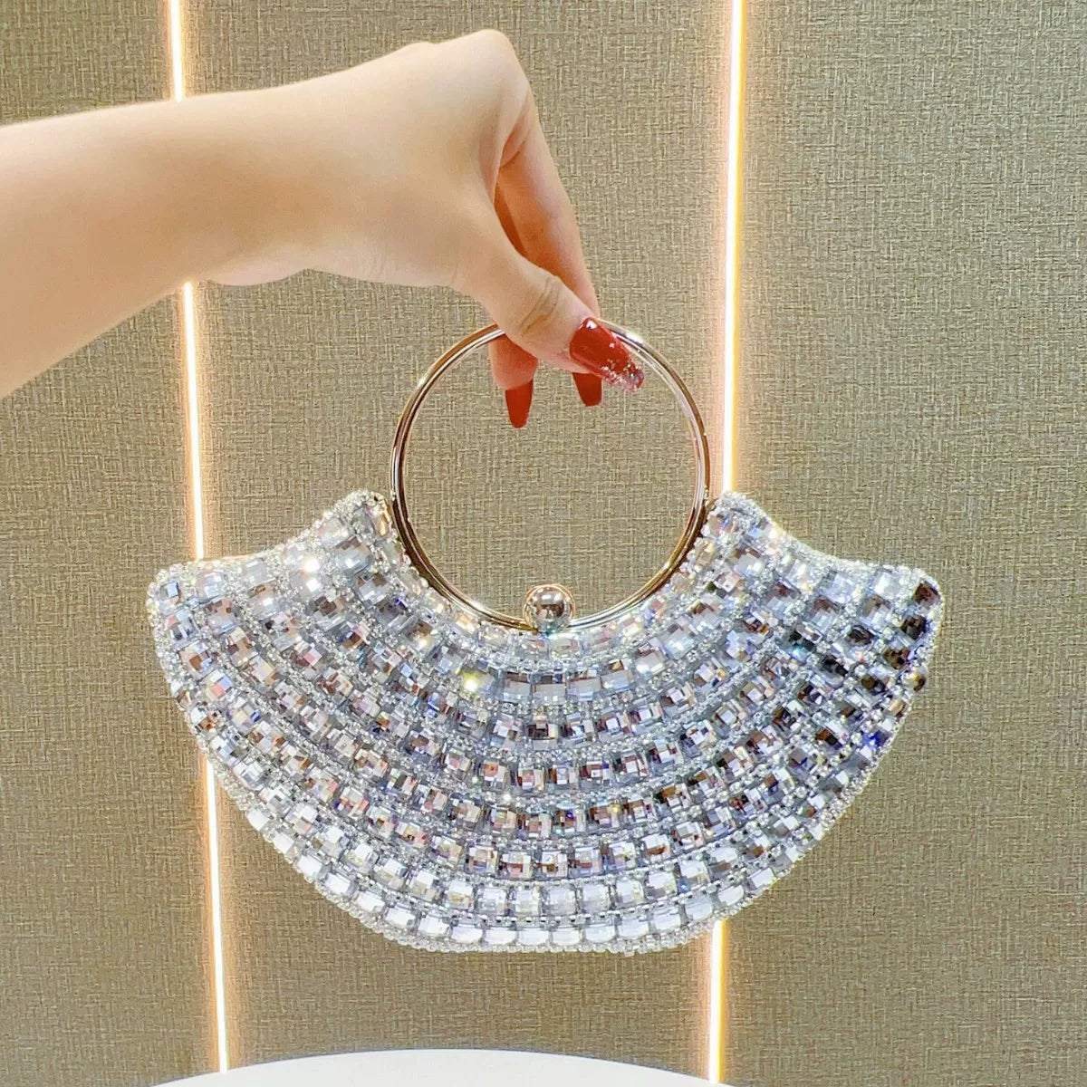 Rhinestone Evening Shoulder Bag for Women – Small Crossbody Handbag for Formal Events