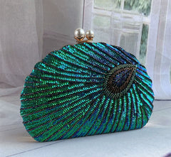 Beaded Embroidered Evening Clutch Bag – Vintage Style Handheld Formal Handbag