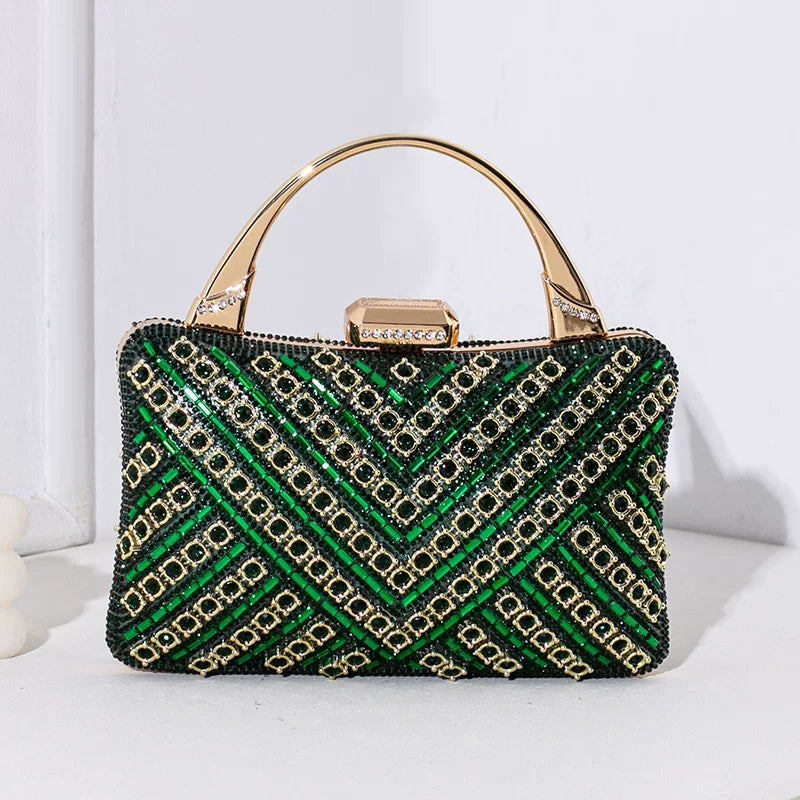 Vintage Style Rhinestone Evening Clutch for Women – Formal Banquet Handbag