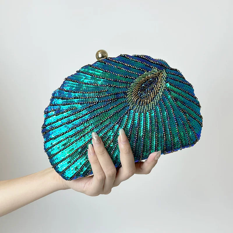 Beaded Embroidered Evening Clutch Bag – Vintage Style Handheld Formal Handbag