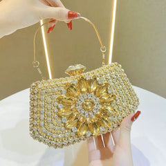 Diamond-Encrusted Handbag – Full-Diamond Fashion Dress Bag for Banquet and Dinner Events