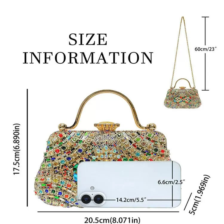 New High-End Diamond-Encrusted Women's Handbag – Luxury Clutch, Shoulder, and Crossbody Evening Bag