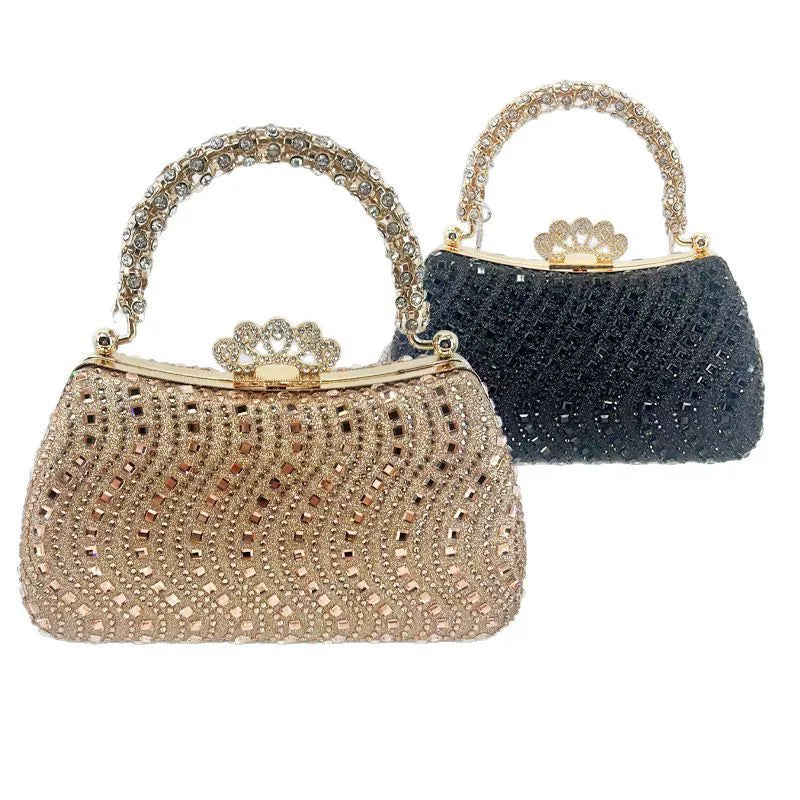 Rhinestone Evening Clutch for Women – Formal Wedding & Party Handbag