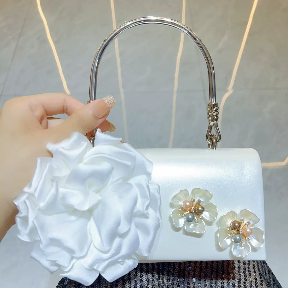New Cross-Border Floral Shoulder Bag for Women – Elegant Wedding and Party Evening Bag