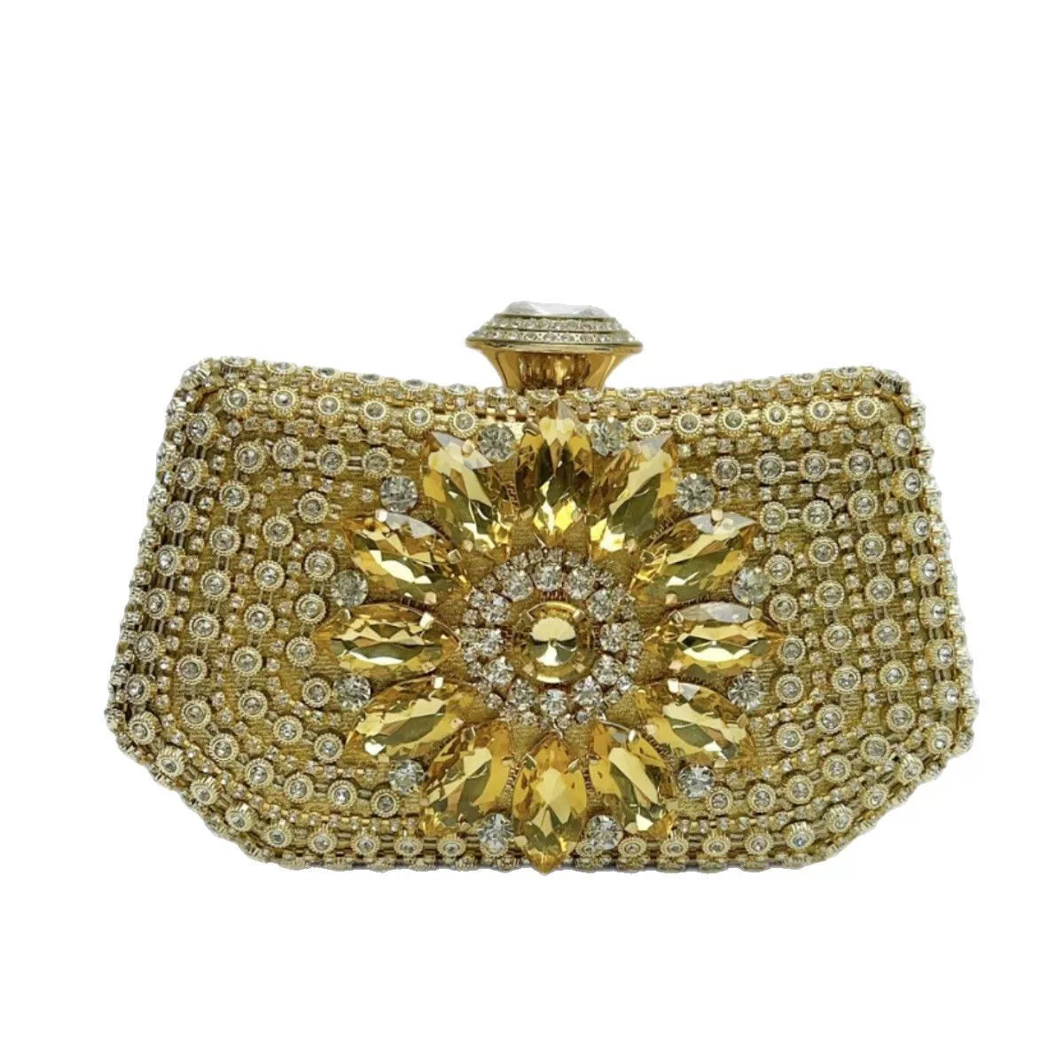 Diamond-Encrusted Handbag – Full-Diamond Fashion Dress Bag for Banquet and Dinner Events