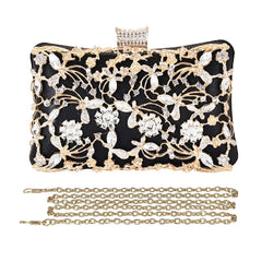 Floral Rhinestone Clutch Bag for Dinner and Banquet, Perfect for Cheongsam and Evening Dresses
