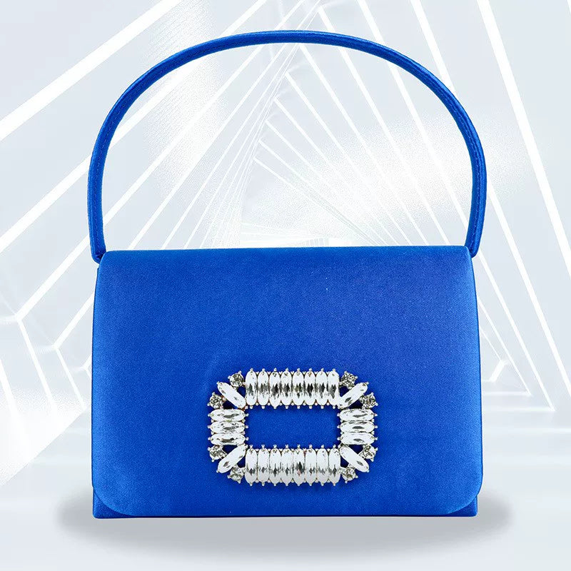 Solid Color Flap Evening Bag for Women – Chain Strap Formal Wedding and Banquet Clutch