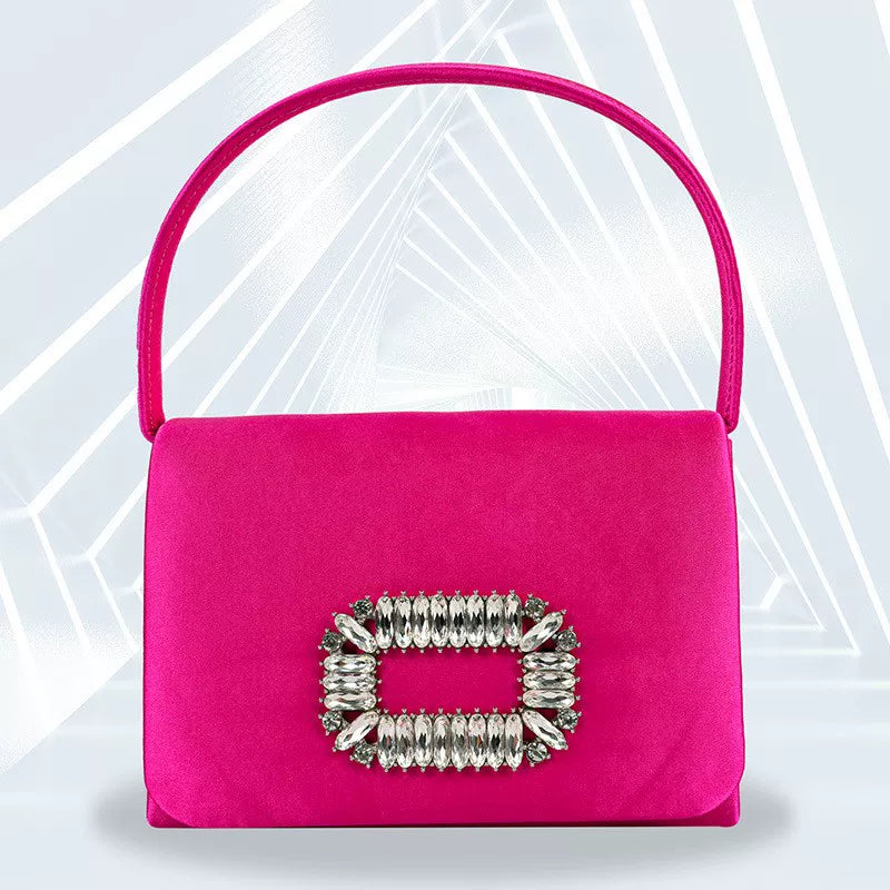 Solid Color Flap Evening Bag for Women – Chain Strap Formal Wedding and Banquet Clutch