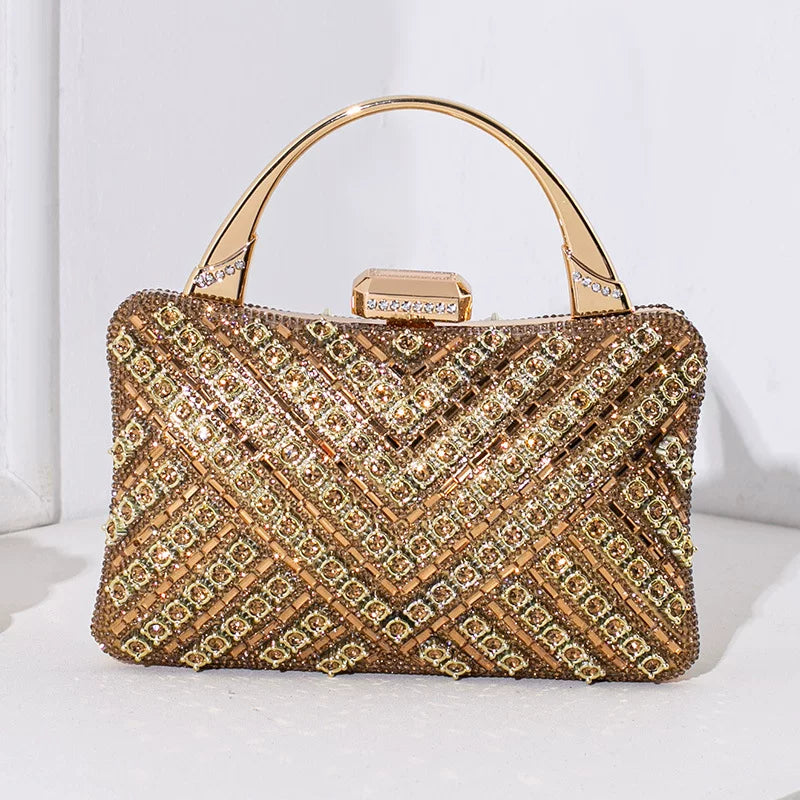 Vintage Style Rhinestone Evening Clutch for Women – Formal Banquet Handbag
