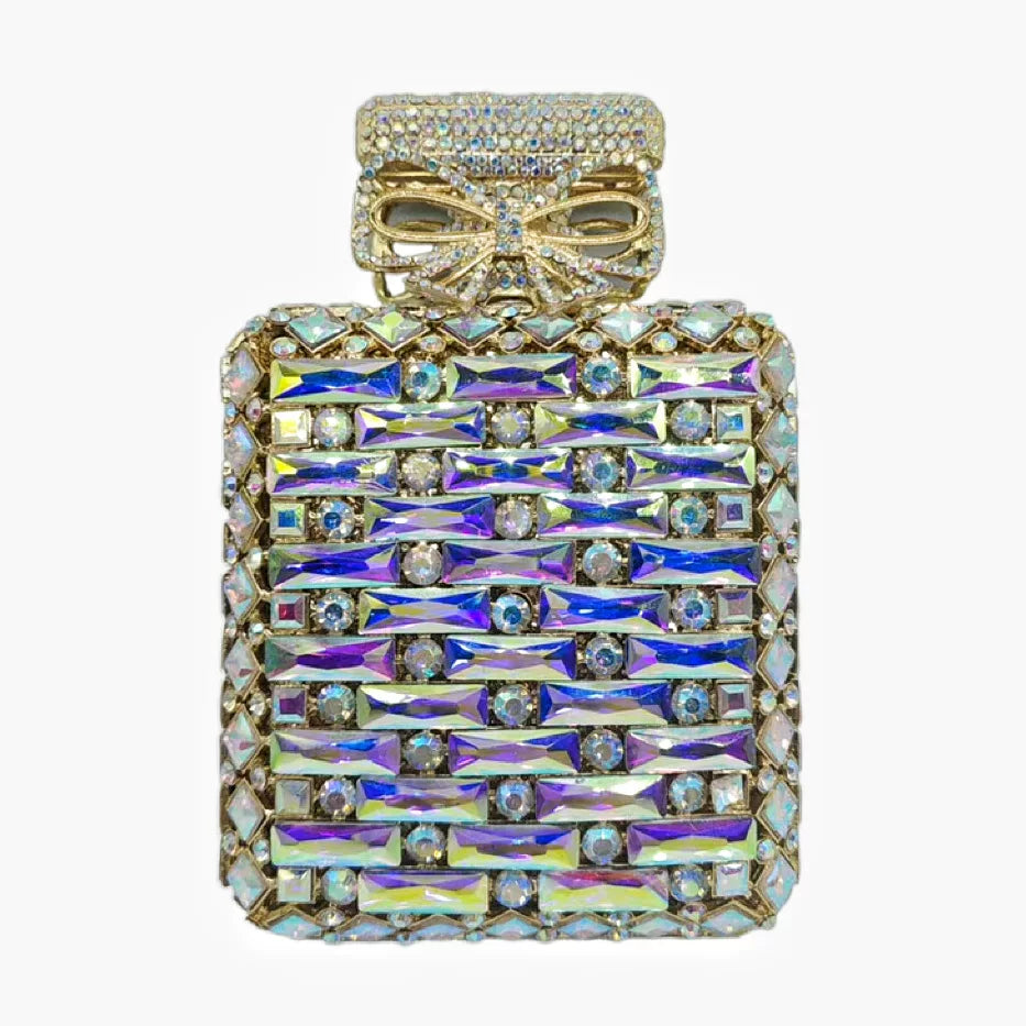 Diamond Bottled Perfume Handbag – European and American Crystal Evening Bag for Women