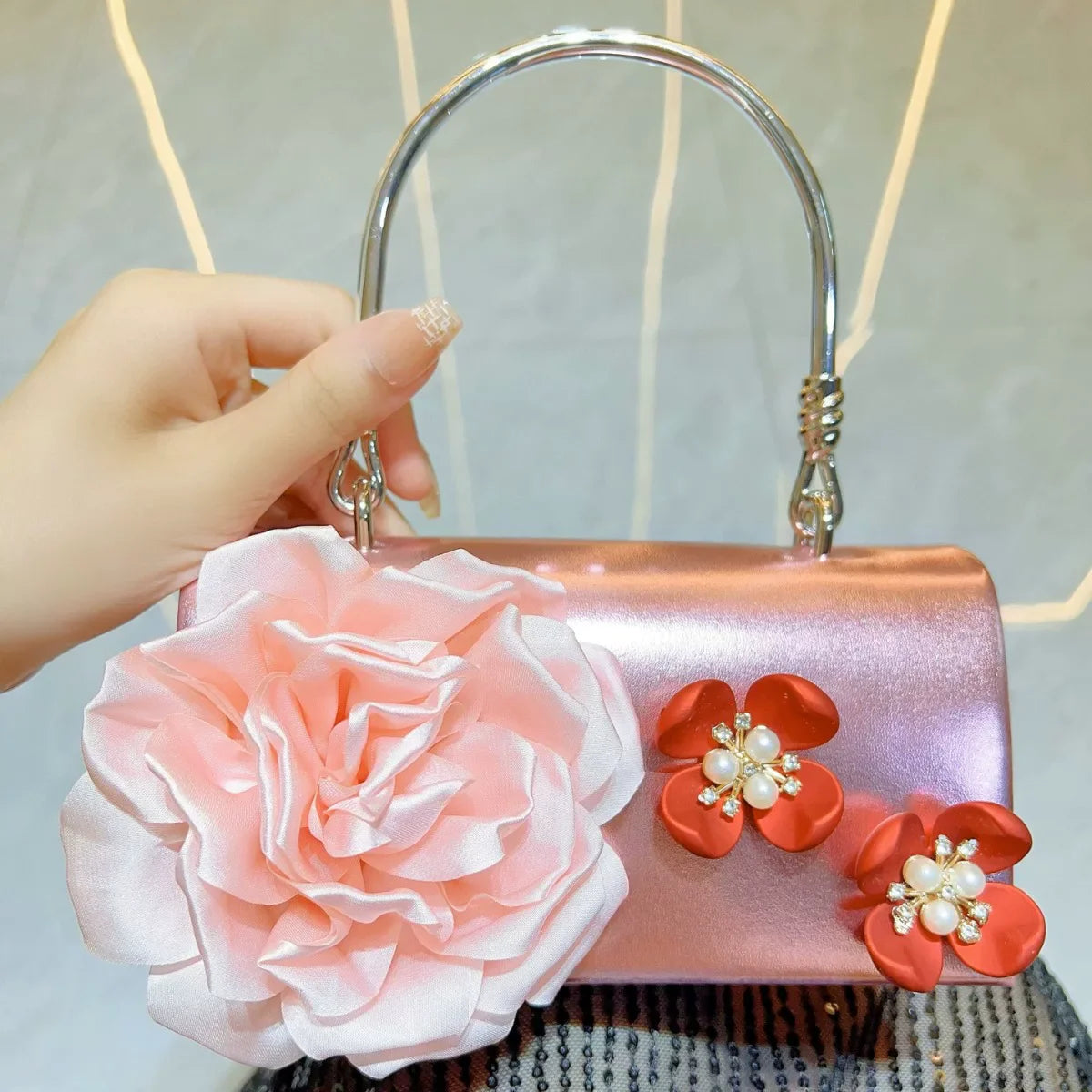 New Cross-Border Floral Shoulder Bag for Women – Elegant Wedding and Party Evening Bag