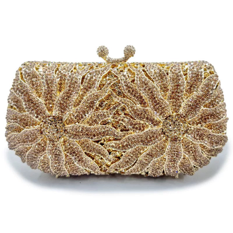 Luxury Large Flower Evening Handbag for Women – Elegant Formal Event Clutch Bag