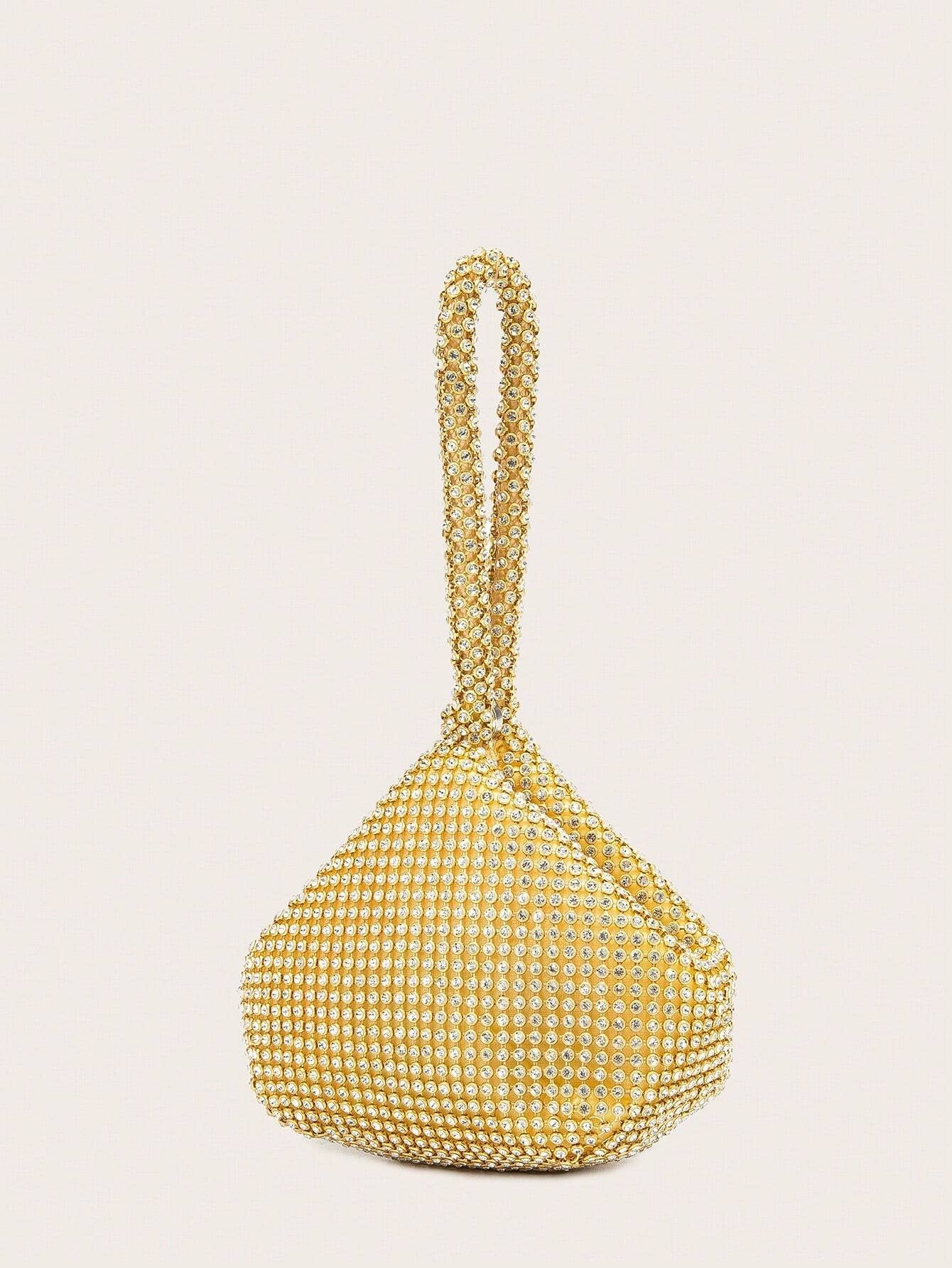 Sparkling Crystal Rhinestone Evening Bag – Silver Mesh Clutch for Women