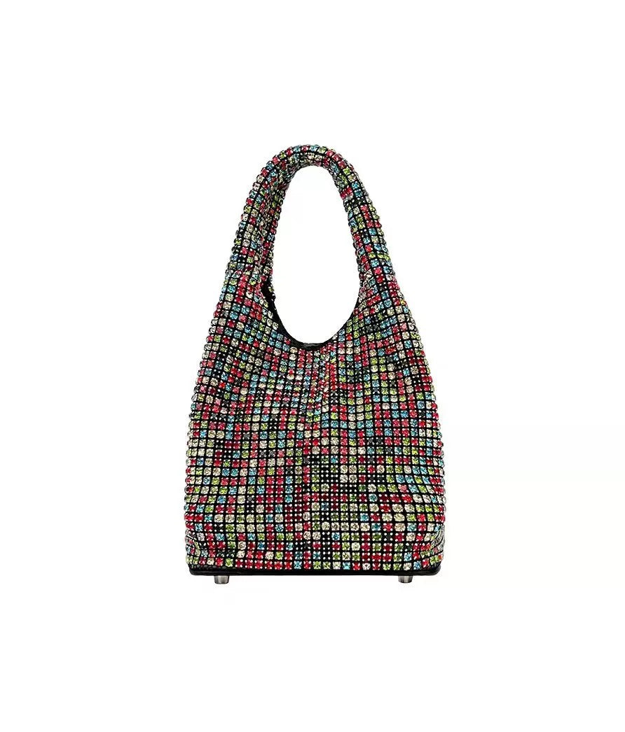 Rhinestone Bucket Bag for Women – Chain Strap Shoulder & Crossbody Handbag