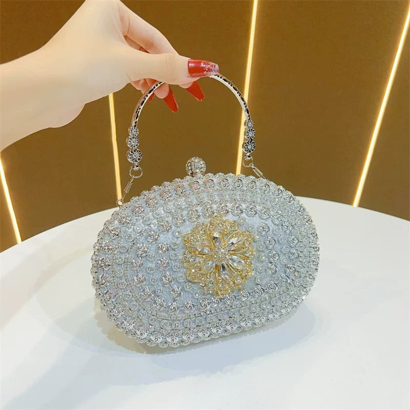 Rhinestone Evening Clutch Bag for Women – Formal Dinner and Banquet Handbag