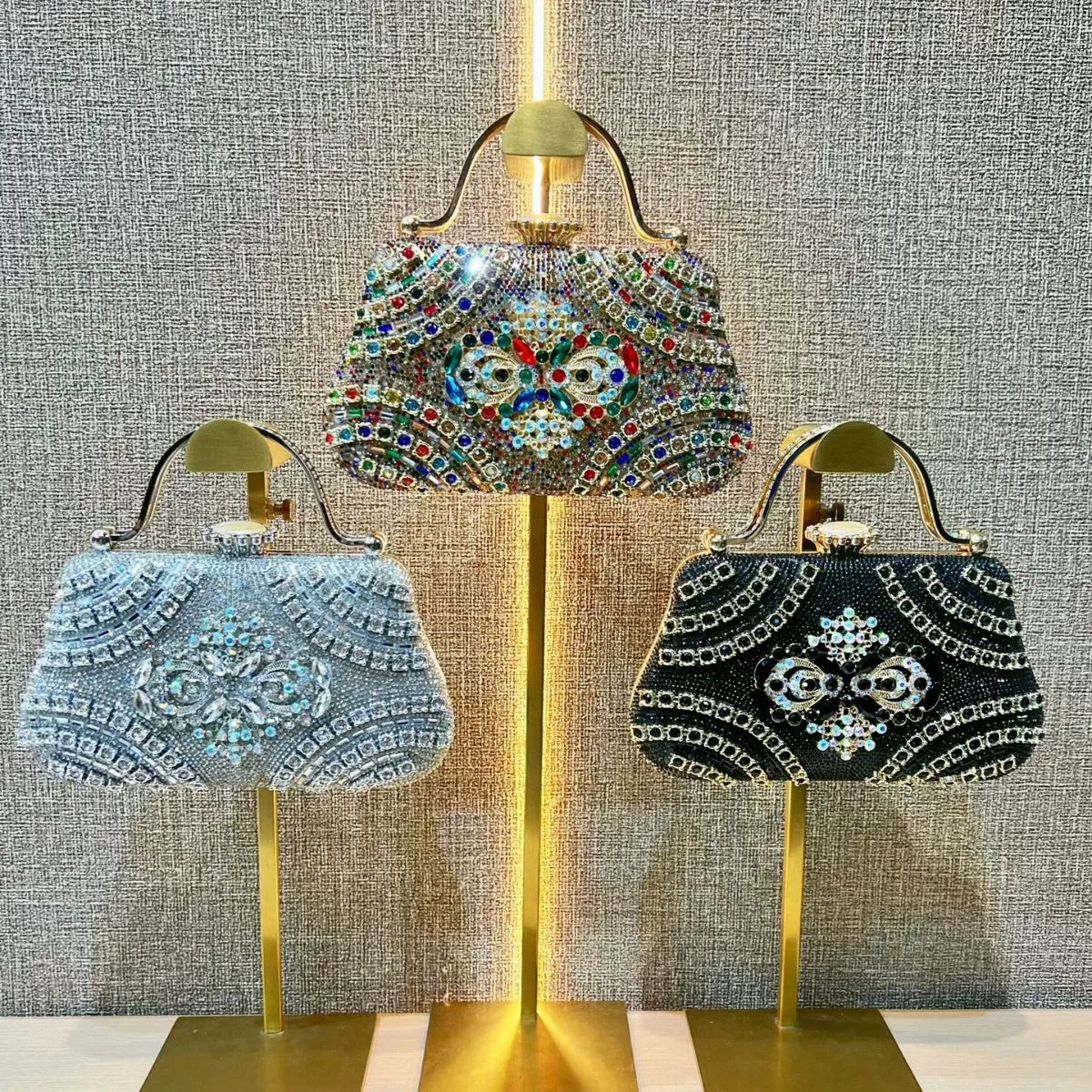New High-End Diamond-Encrusted Women's Handbag – Luxury Clutch, Shoulder, and Crossbody Evening Bag