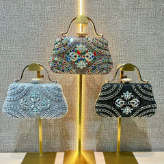 New High-End Diamond-Encrusted Women's Handbag – Luxury Clutch, Shoulder, and Crossbody Evening Bag