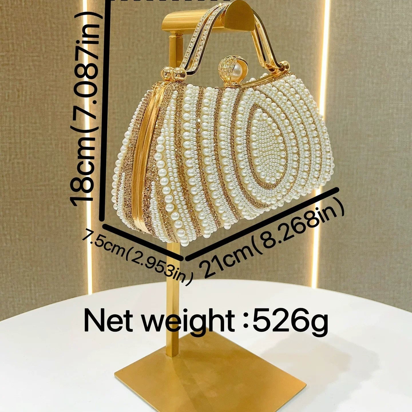 Pearl Evening Clutch for Women – Formal Wedding & Banquet Shoulder Bag