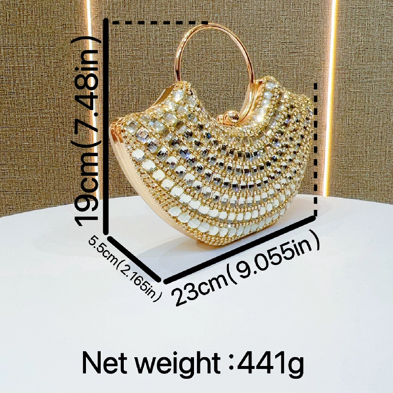 Rhinestone Evening Shoulder Bag for Women – Small Crossbody Handbag for Formal Events